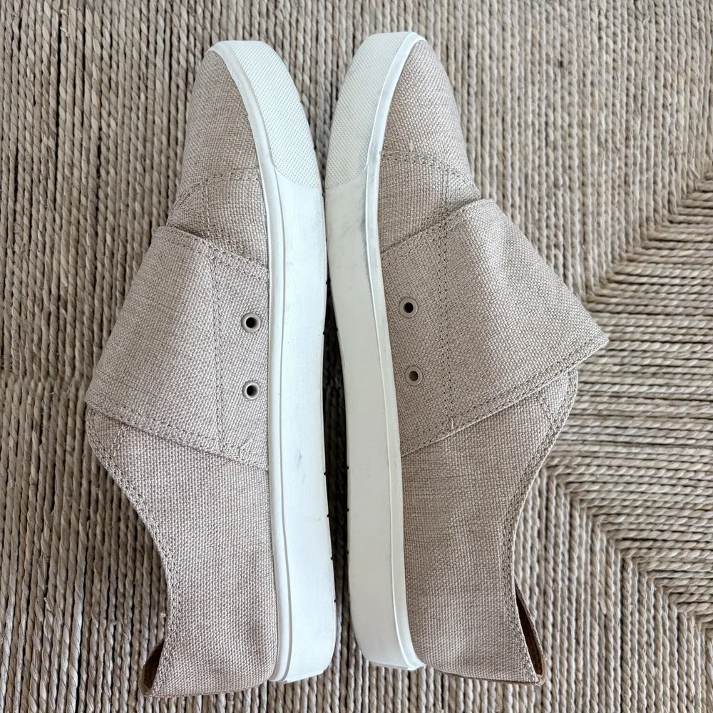 Women's Vince Blair Sz 10M EU40 Tan Burlap Rip Strap Sneaker Shoe MRP$175